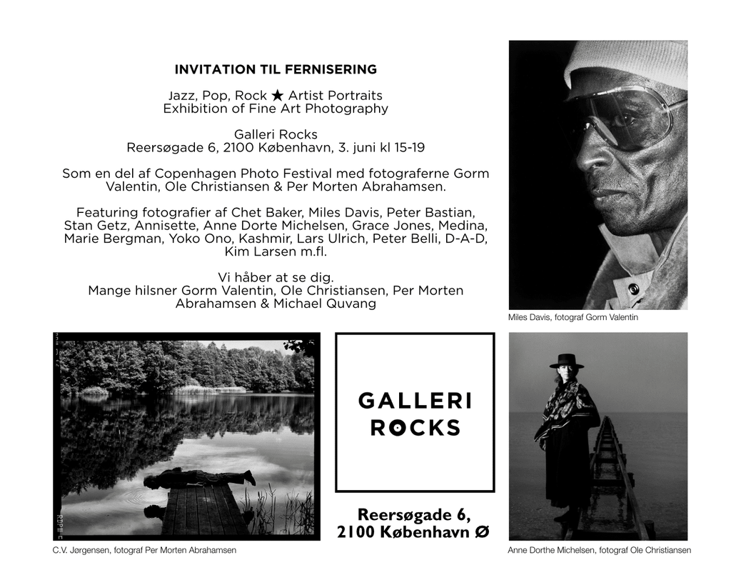Ny udstilling - Jazz, Pop, Rock ★ Artist Portraits - Fernisering 3. juni kl 15-19